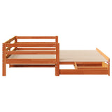 Day bed with trundle and drawers without mattress 90x190 cm