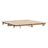 Bed frame without mattress 200x200 cm solid pine wood