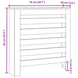 White radiator cover 78x20x82 cm engineered wood