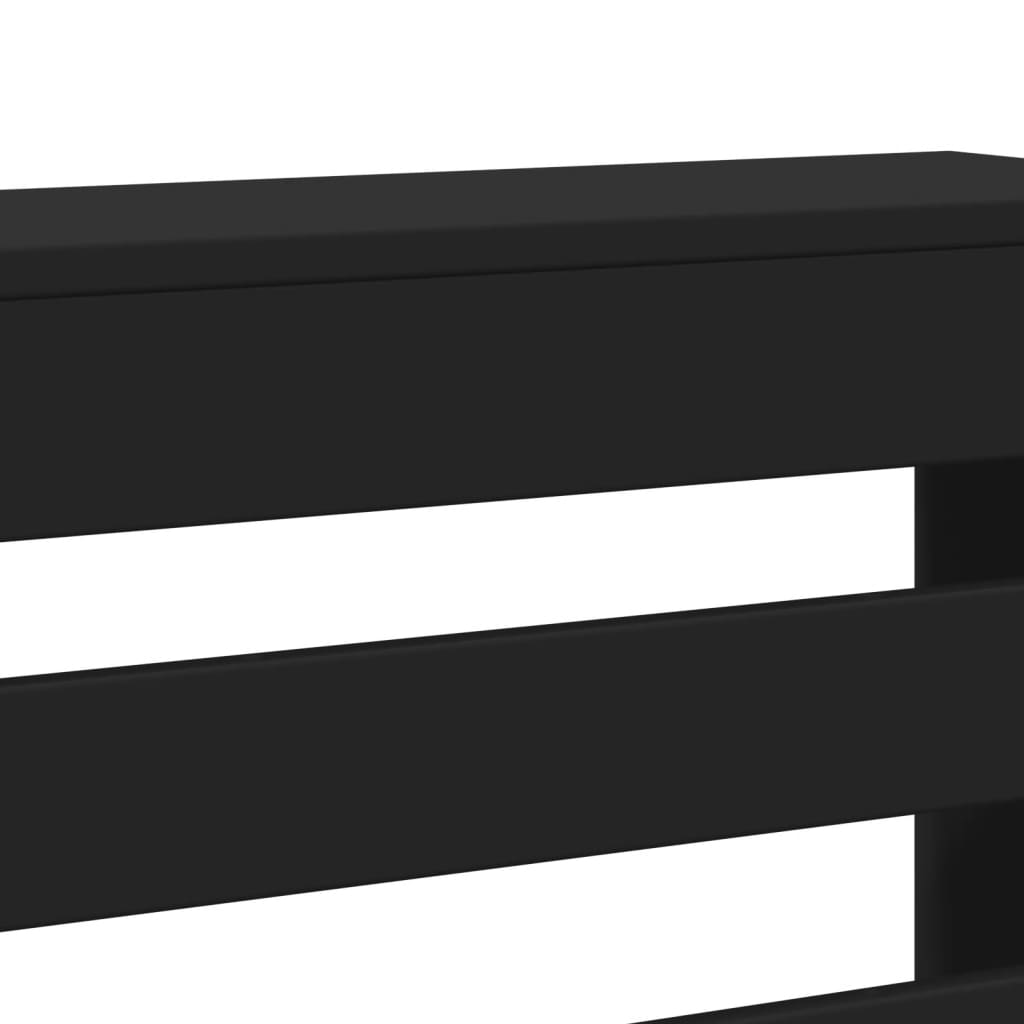 Black radiator cover 78x20x82 cm engineered wood