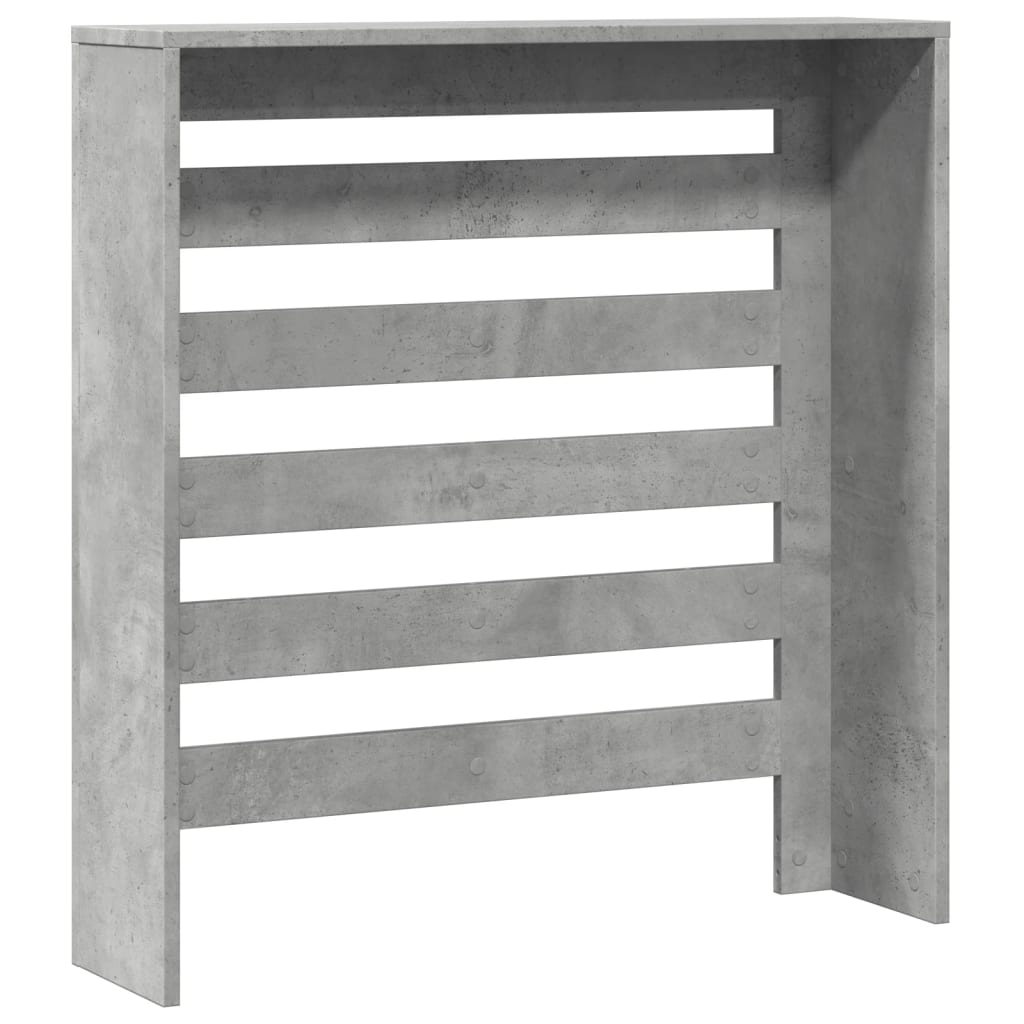 Cache-radiateur gris béton 78x20x82 cm bois d'ingénierie