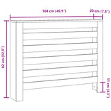 Cache-radiateur sonoma gris 104x20x82 cm bois d'ingénierie