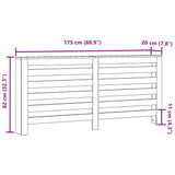 Cache-radiateur sonoma gris 175x20x82 cm bois d'ingénierie