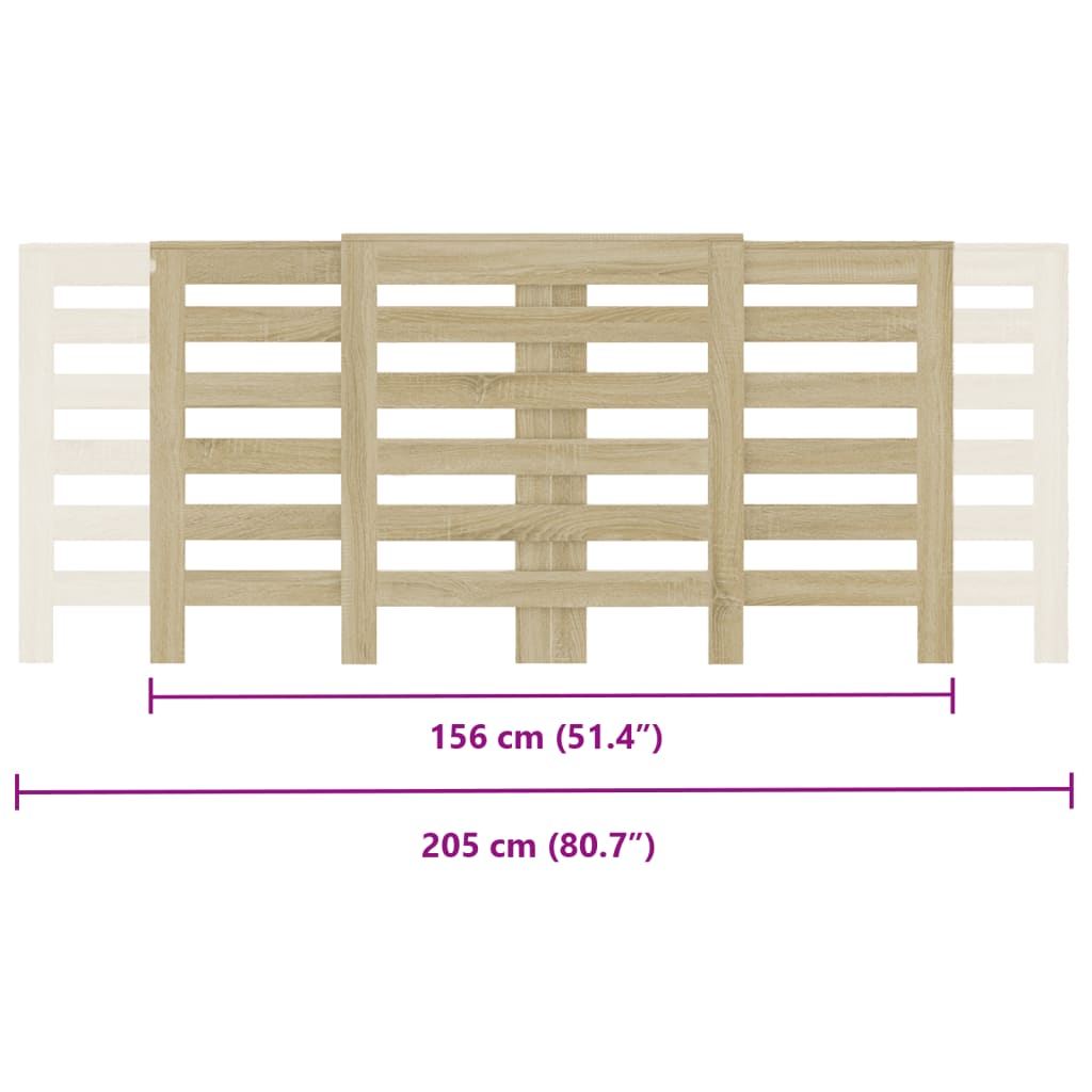 Cache-radiateur chêne sonoma 205x21,5x83,5 cm bois d'ingénierie