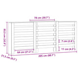 Cache-radiateur chêne marron 205x21,5x83,5 cm bois d'ingénierie