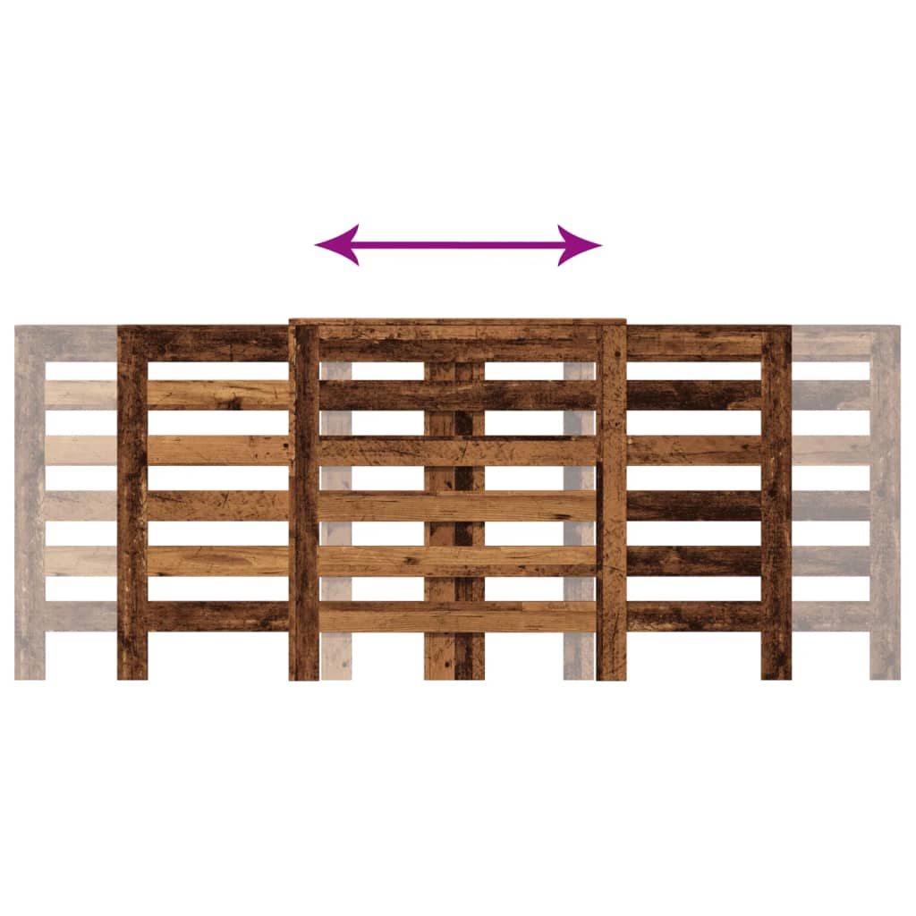 Altholz-Heizkörperabdeckung 205x21,5x83,5 cm, Holzwerkstoff