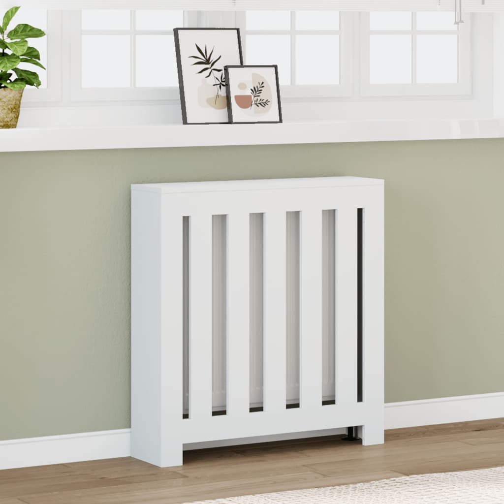 White radiator cover 78x20x82 cm engineered wood