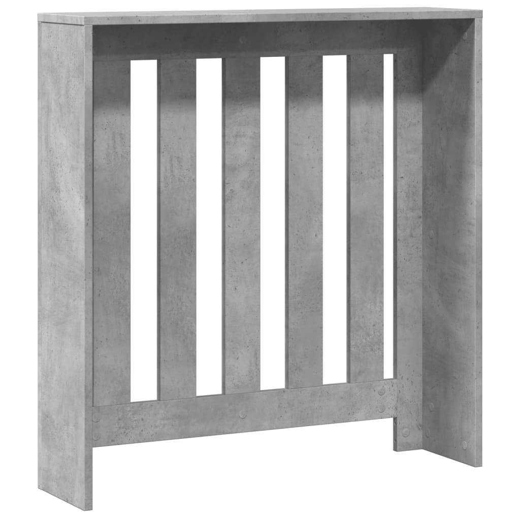 Cache-radiateur gris béton 78x20x82 cm bois d'ingénierie