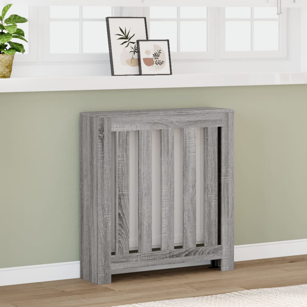 Cache-radiateur sonoma gris 78x20x82 cm bois d'ingénierie