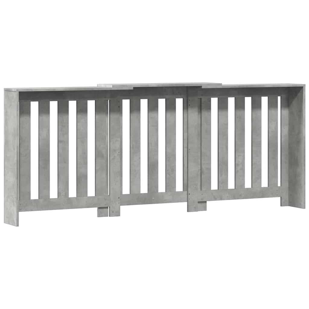 Concrete grey radiator cover 205x21.5x83.5 cm engineered wood