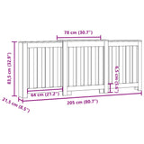 Concrete grey radiator cover 205x21.5x83.5 cm engineered wood