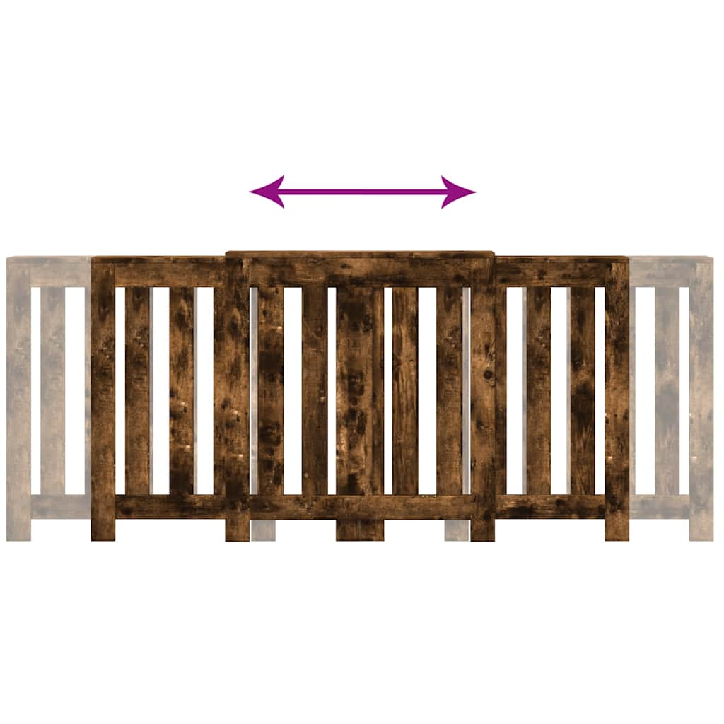 Cache-radiateur chêne fumé 205x21,5x83,5 cm bois d'ingénierie