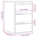 Commode d'angle noir 40x41x58 cm bois d'ingénierie