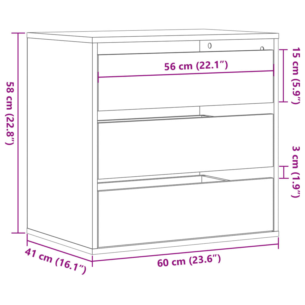 Commode d'angle vieux bois 60x41x58 cm bois d'ingénierie