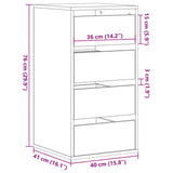 Commode d'angle blanc 40x41x76 cm bois d'ingénierie