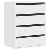 White corner chest of drawers 60x41x76 cm engineered wood