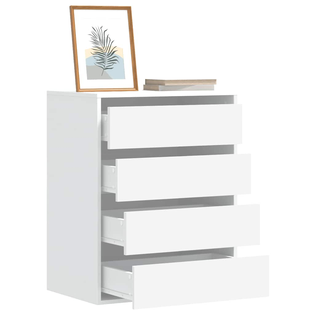 White corner chest of drawers 60x41x76 cm engineered wood