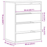 Commode d'angle chêne sonoma 60x41x76 cm bois d'ingénierie