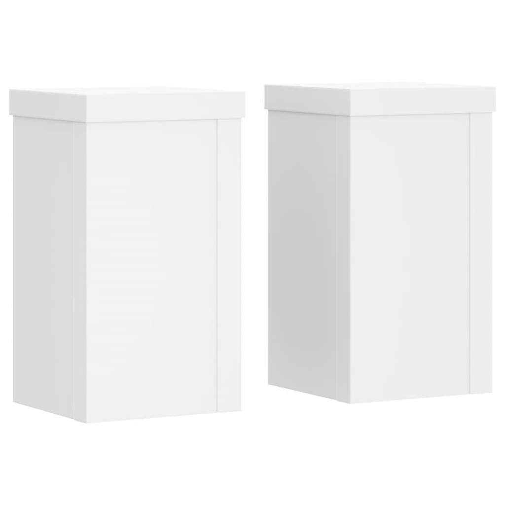 Supports pour plantes 2 pcs blanc 10x10x18 cm bois d'ingénierie