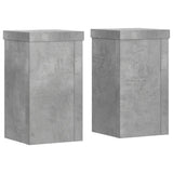 Supports pour plantes 2 pcs gris béton bois d'ingénierie