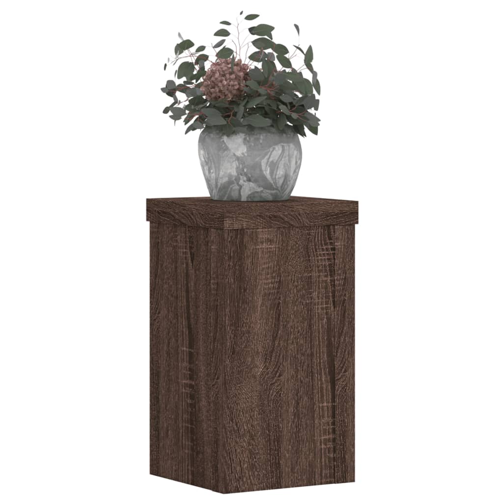 Supports pour plantes 2 pcs chêne marron bois d'ingénierie