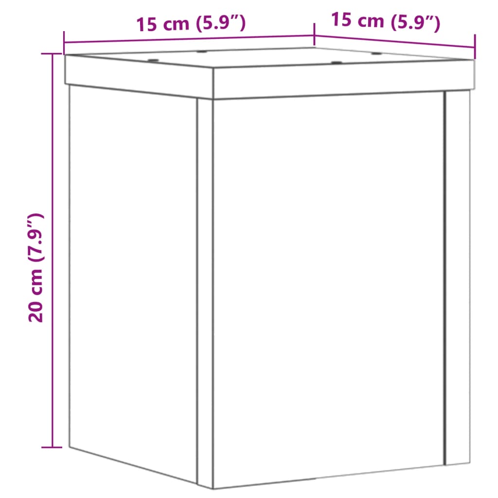 Supports pour plantes 2 pcs gris béton bois d'ingénierie