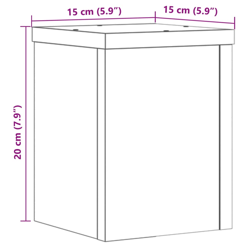 Supports pour plantes 2 pcs chêne marron bois d'ingénierie