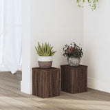 Plant Stands 2 pcs Oak Brown Engineered Wood