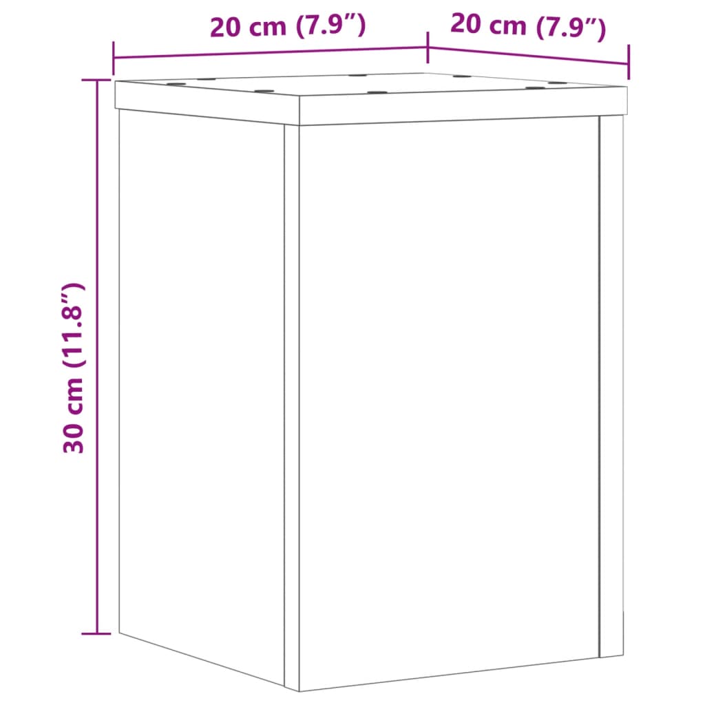 Supports pour plantes 2 pcs chêne sonoma bois d'ingénierie