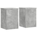 Supports pour plantes 2 pcs gris béton bois d'ingénierie