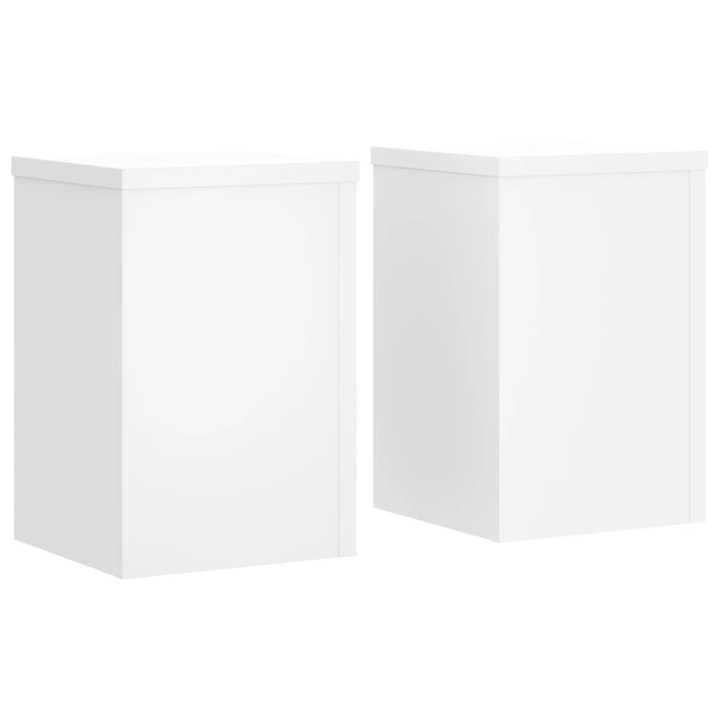 Supports pour plantes 2 pcs blanc 25x25x35 cm bois d'ingénierie