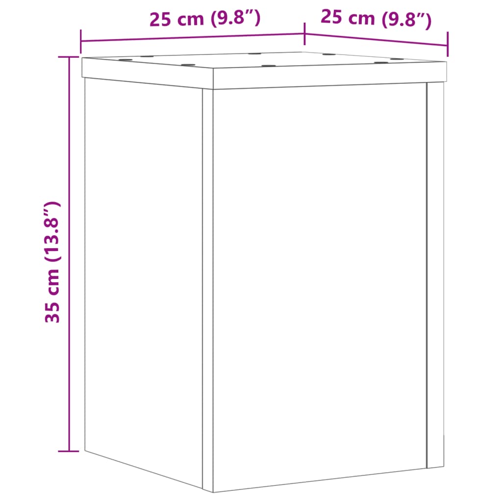 Supports pour plantes 2 pcs blanc 25x25x35 cm bois d'ingénierie