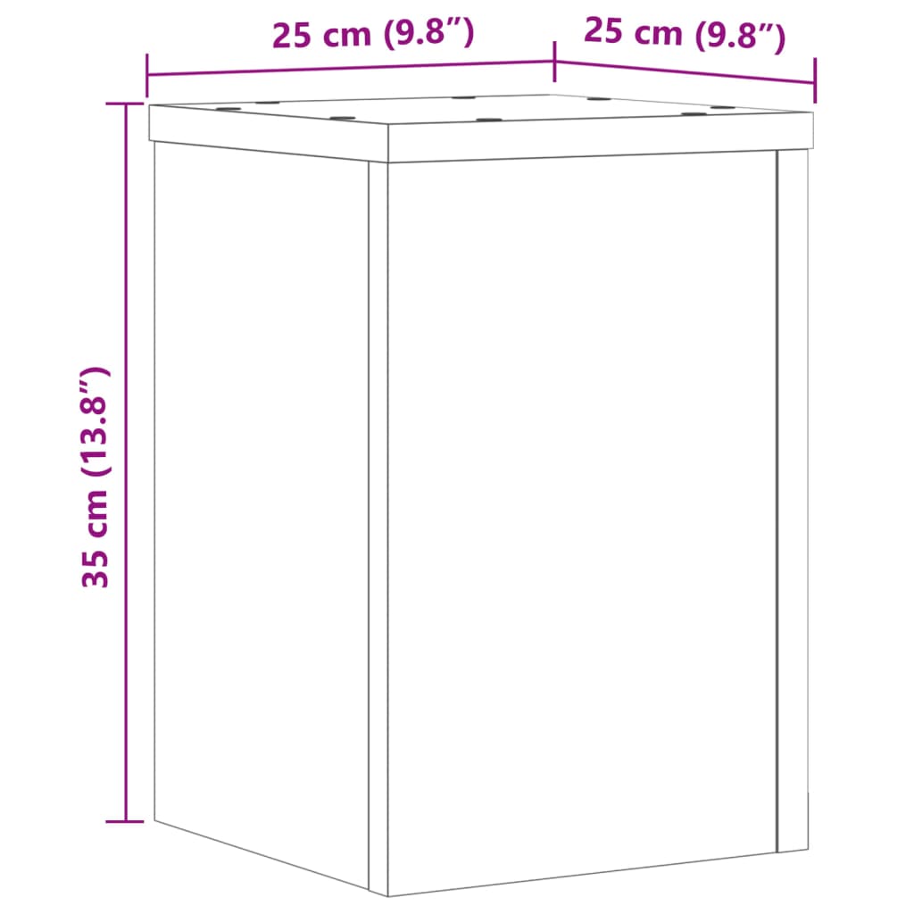 Supports pour plantes 2 pcs chêne sonoma bois d'ingénierie