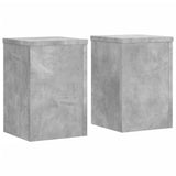 Supports pour plantes 2 pcs gris béton bois d'ingénierie