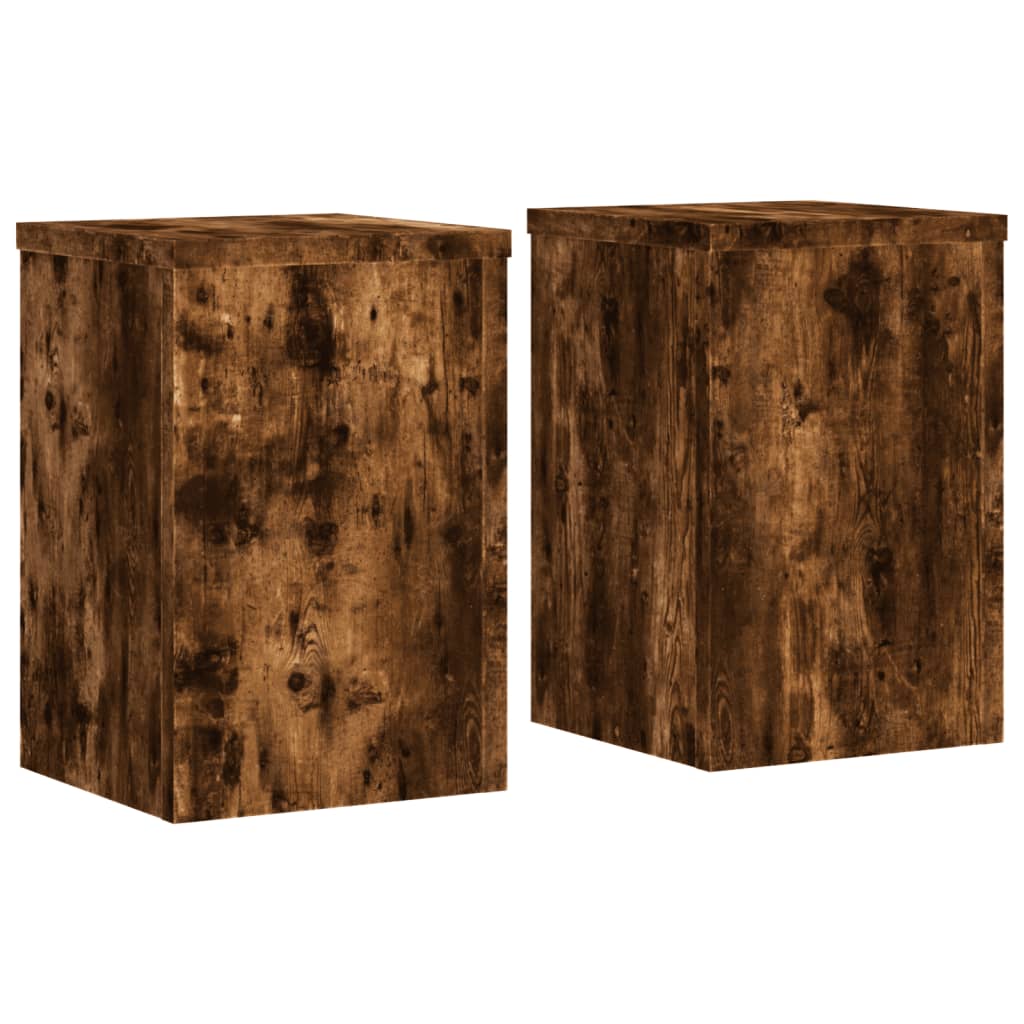 Plant Stands 2 pcs Smoked Oak Engineered Wood