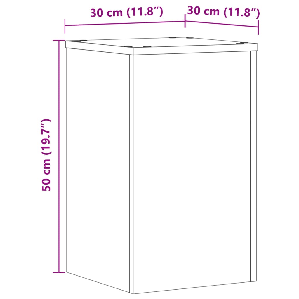 Supports pour plantes 2 pcs noir 30x30x50 cm bois d'ingénierie