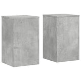 Supports pour plantes 2 pcs gris béton bois d'ingénierie