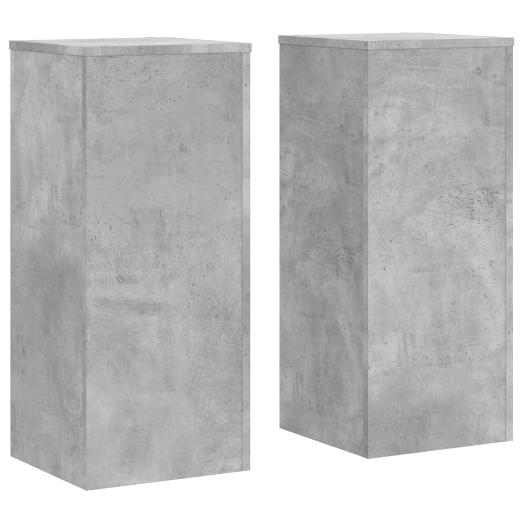 Supports pour plantes 2 pcs gris béton bois d'ingénierie