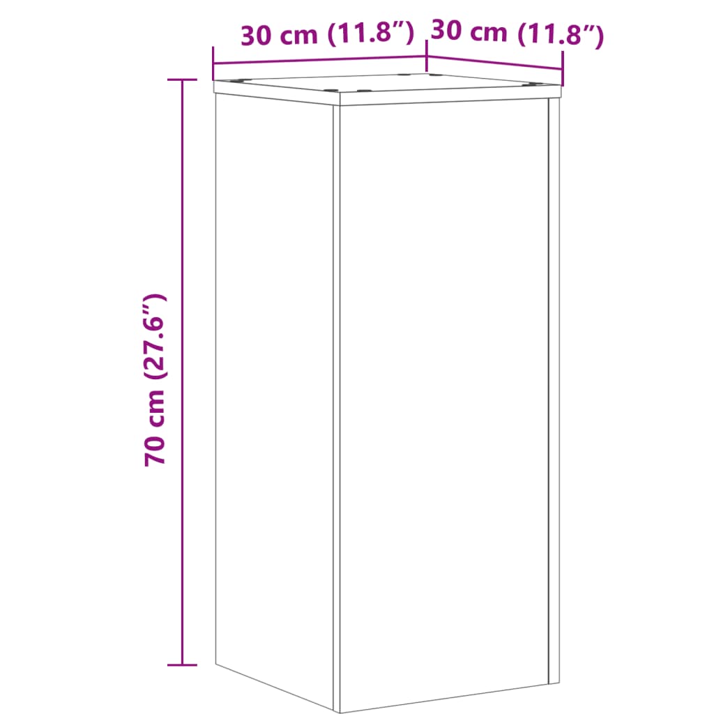 Supports pour plantes 2 pcs gris béton bois d'ingénierie