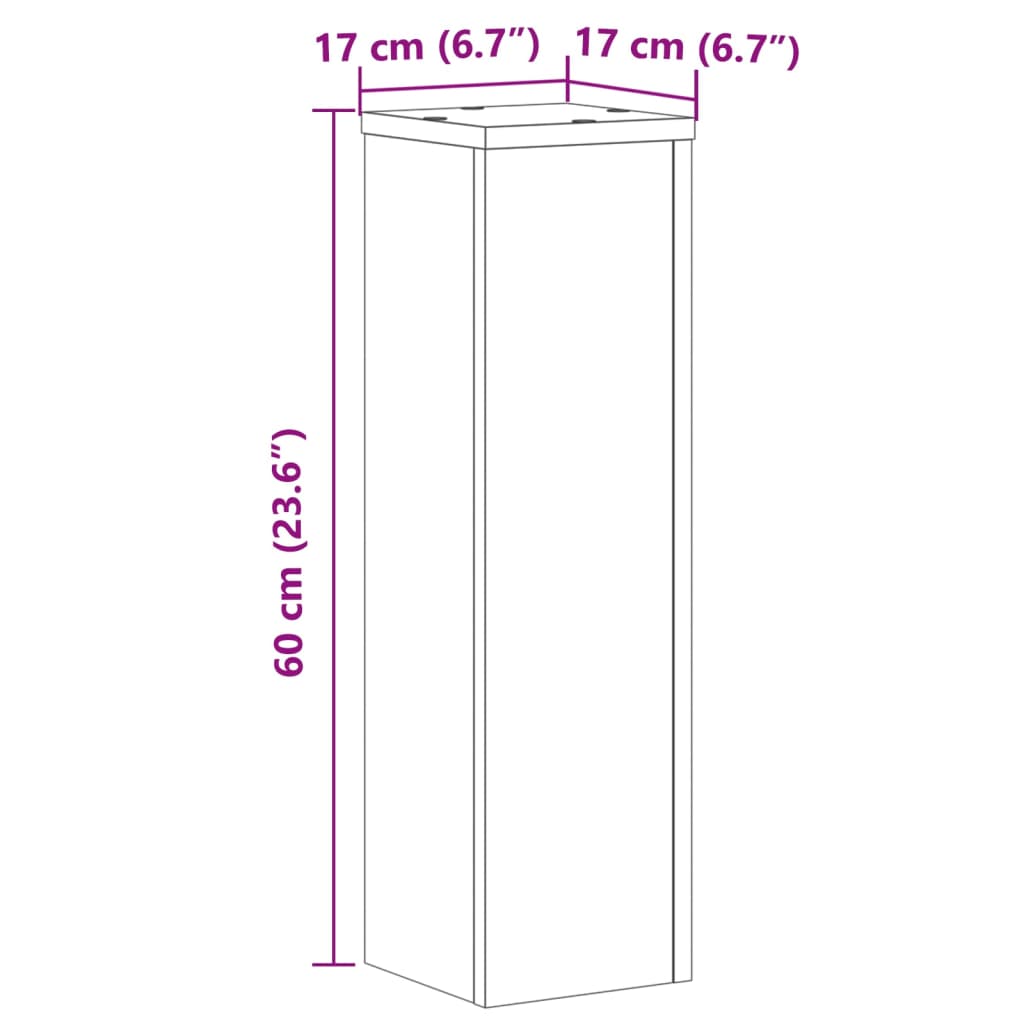 Supports pour plantes 2 pcs gris béton bois d'ingénierie