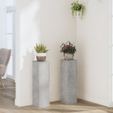 Supports pour plantes 2 pcs gris béton bois d'ingénierie