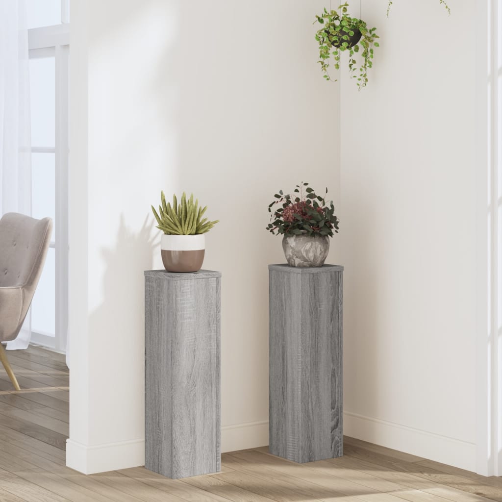 Supports pour plantes 2 pcs sonoma gris bois d'ingénierie