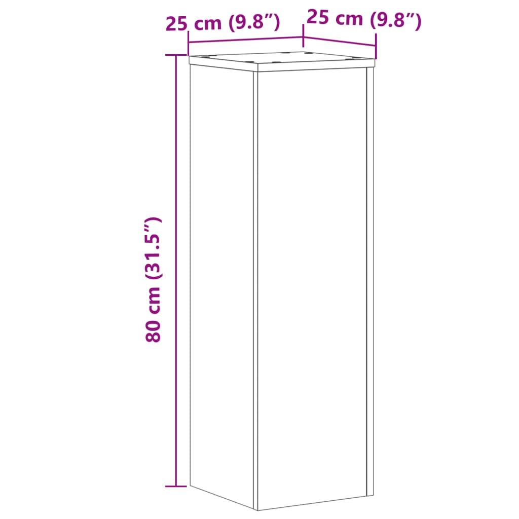 Supports pour plantes 2 pcs chêne sonoma bois d'ingénierie