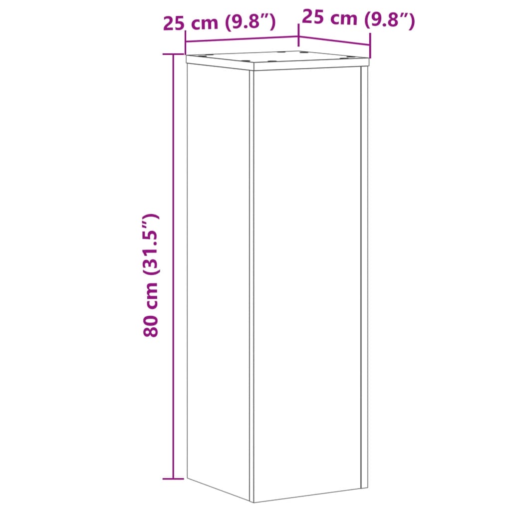 Supports pour plantes 2 pcs chêne fumé bois d'ingénierie