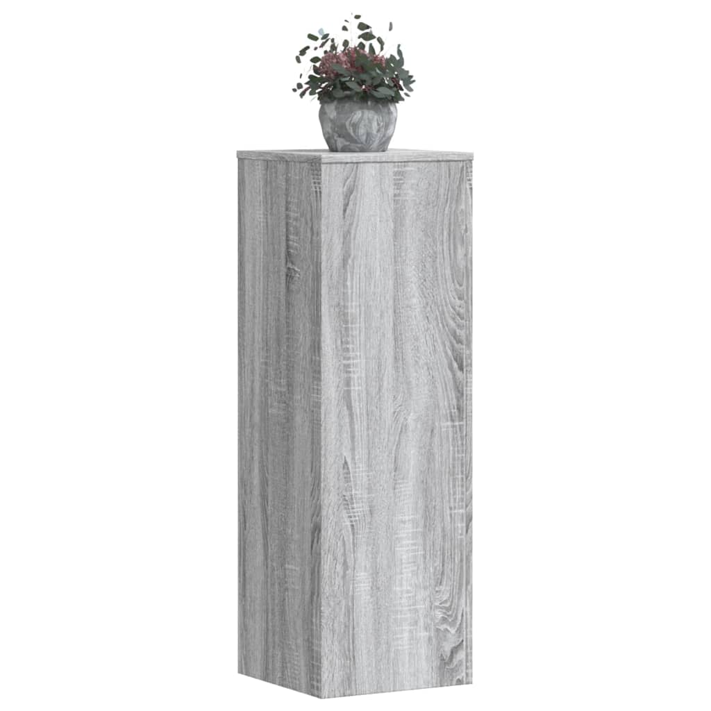 Support pour plantes sonoma gris 33x33x100 cm bois d'ingénierie