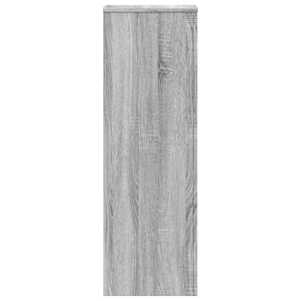 Support pour plantes sonoma gris 33x33x100 cm bois d'ingénierie