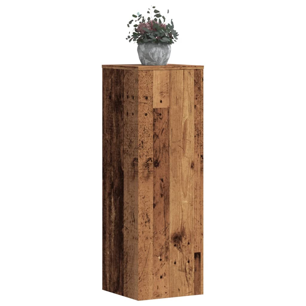 Support pour plantes vieux bois 33x33x100 cm bois d'ingénierie