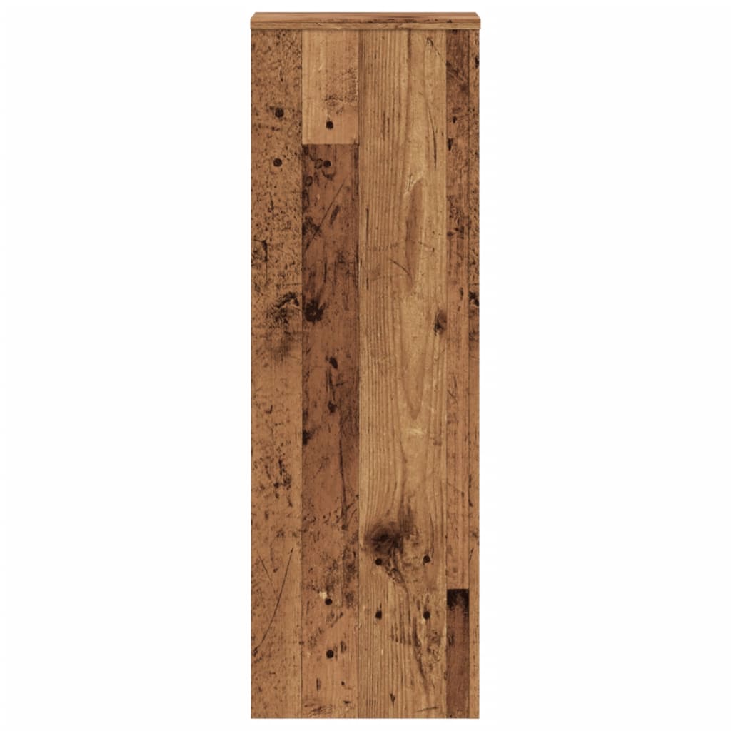 Support pour plantes vieux bois 33x33x100 cm bois d'ingénierie