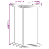 Support pour plantes chêne sonoma 33x33x60 cm bois d'ingénierie