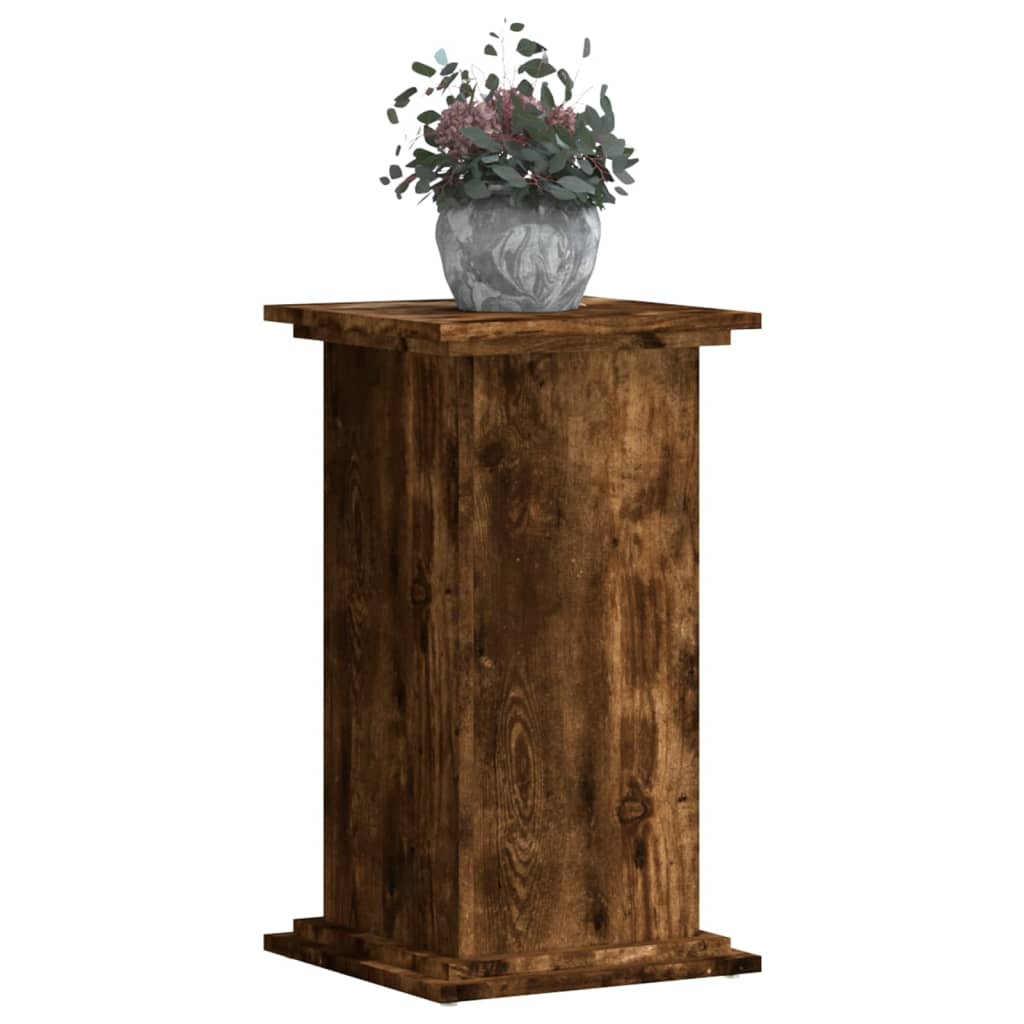 Support pour plantes chêne fumé 33x33x60 cm bois d'ingénierie